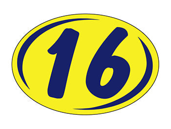 Smaller oval year window stickers