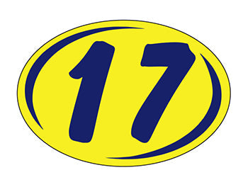 Smaller oval year window stickers