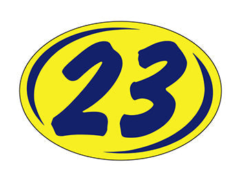 Smaller oval year window stickers