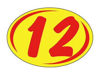 Smaller oval year window stickers