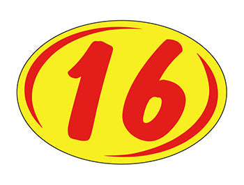 Smaller oval year window stickers