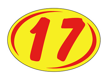 Smaller oval year window stickers