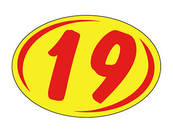Smaller oval year window stickers