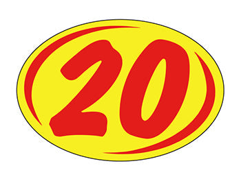 Smaller oval year window stickers