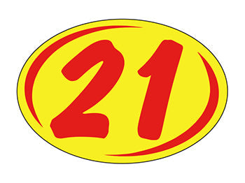 Smaller oval year window stickers