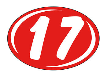 Smaller oval year window stickers