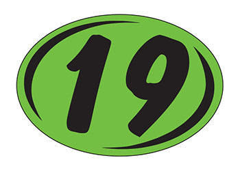 Smaller oval year window stickers