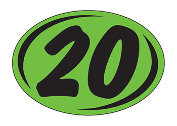 Smaller oval year window stickers