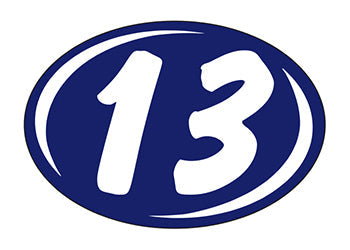 Smaller oval year window stickers