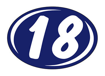 Smaller oval year window stickers