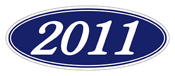Oval year window stickers
