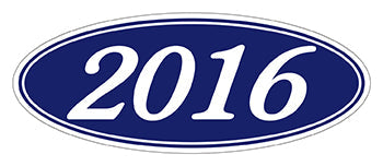 Oval year window stickers