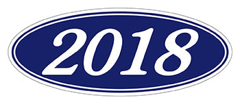 Oval year window stickers