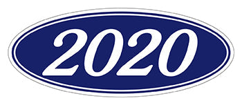 Oval year window stickers