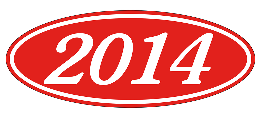 Oval year window stickers