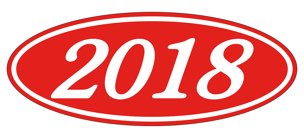 Oval year window stickers