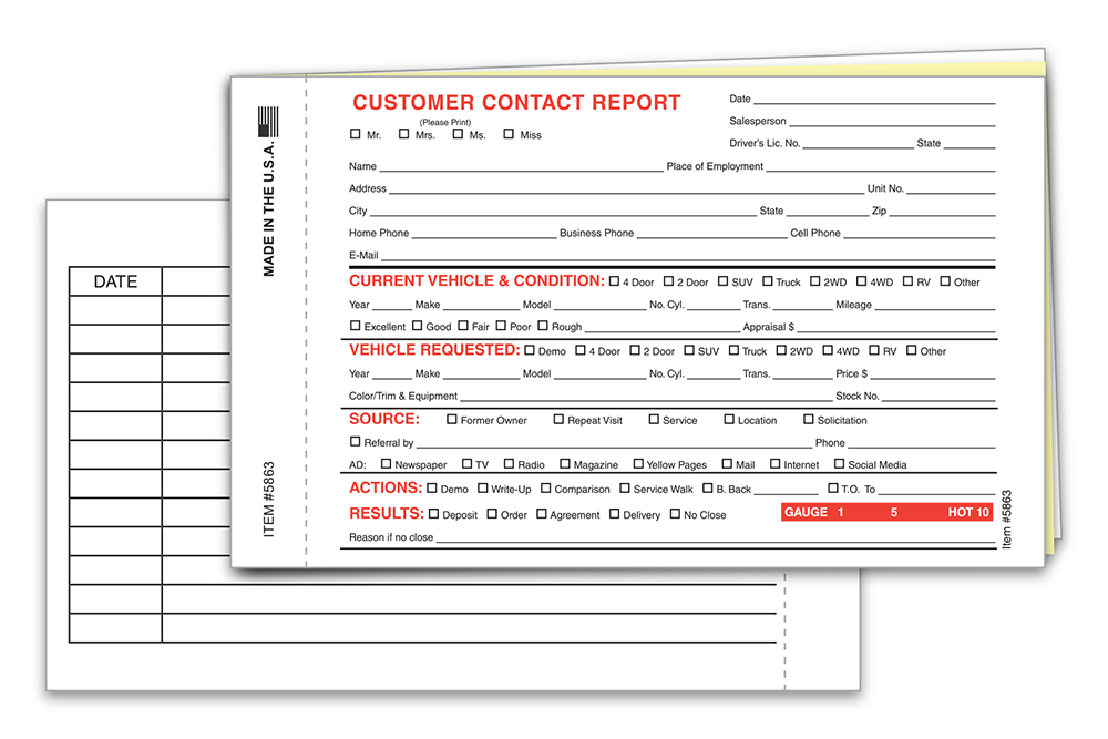 Customer contact report