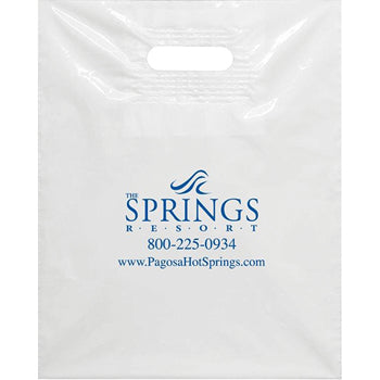 Custom plastic patch handle bags