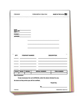 Truform™ brand - special parts order - form spo-4/dsa-115-4