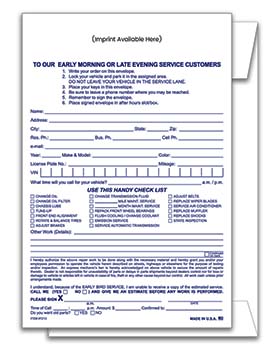 Standard night drop (after hours) envelope - custom imprinted