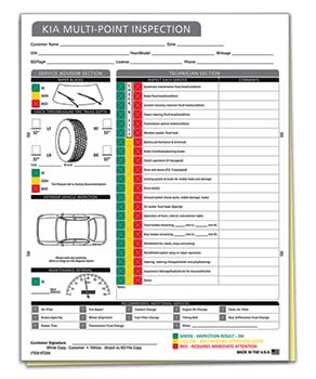 TruForm™ Brand - manufacturer specific - Kia - multi point inspection form