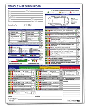 Truform™ brand - generic - vehicle inspection multi-point inspection form