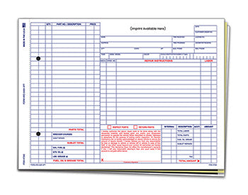 Repair order - custom imprinted - Form RO-546H-3PT