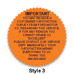 2" starburst labels (csi) - Fluorescent Orange