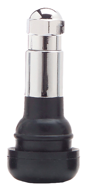 Rubber Snap-In Stems with Chrome Sleeve - 1.25" Length - TR413