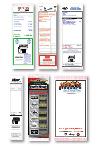 Addendum stickers (tape adhesive)