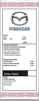 Addendum stickers (tape adhesive)