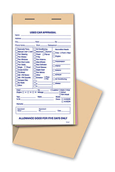 Used vehicle appraisal books - form tc-47