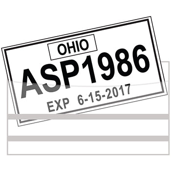 License plate tag bags w/adhesive