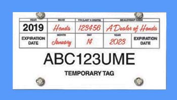 Temporary tag