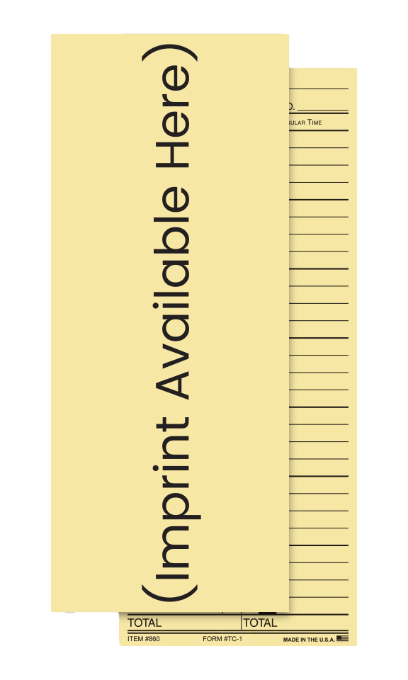 Time clock cards - manual style custom imprinted - form tc-257