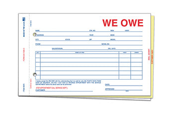 Truform™ brand - we owe - plain - form SA-1506-3