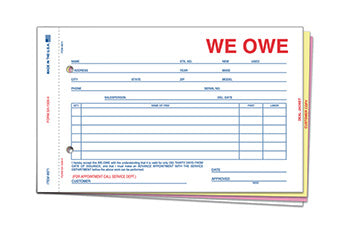 Truform™ brand - we owe - plain - form SA-1506-4