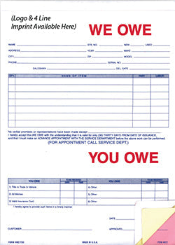 Truform™ brand - we owe / you owe - form 872