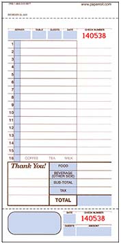 Guest Checks - 2-part tag - DL-620