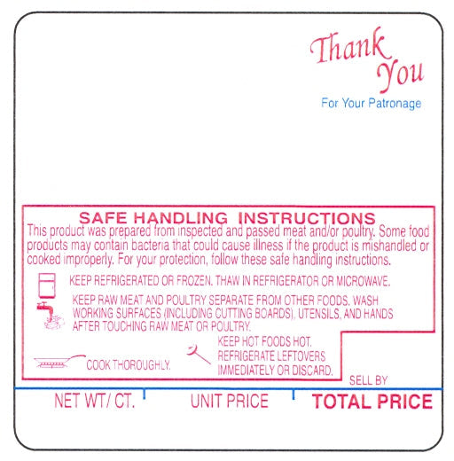H1606SH - Hobart 18VP Style U Ingredient Scale Label