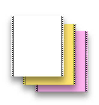 9 1/2" X 11" 3 ply fan fold sheet paper - 1193