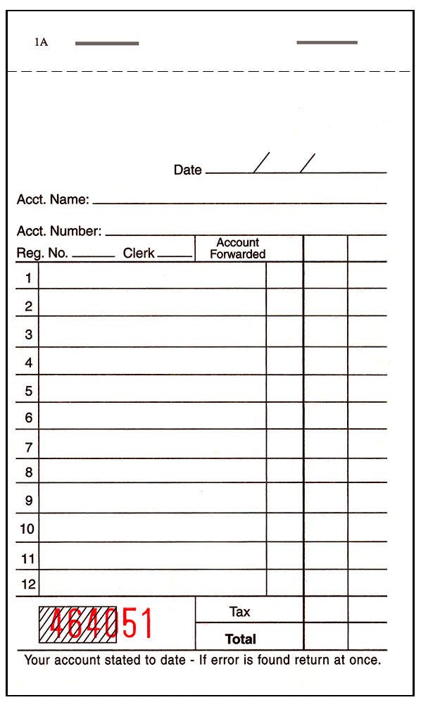 Sales Book - 2-part sales - 1A