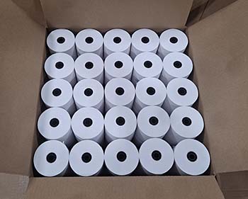 3" (76mm) x 165' - 50 rolls - Single ply bond paper roll