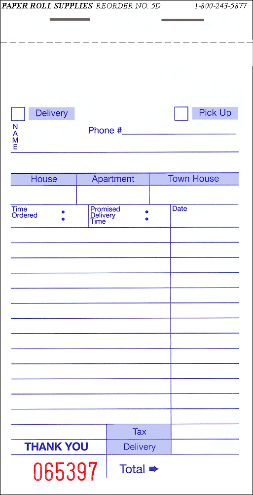 Sales Book - 3-part delivery pad - 5D
