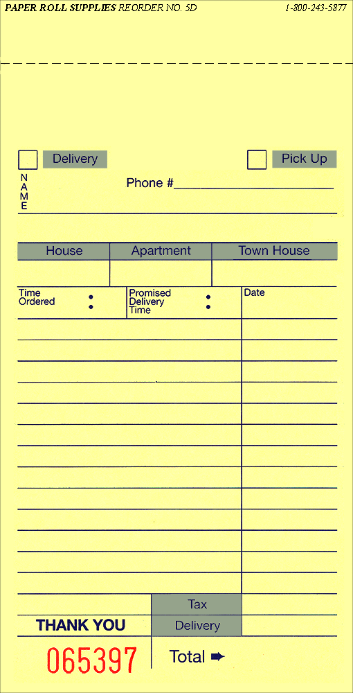 Sales Book - 3-part delivery pad - 5D