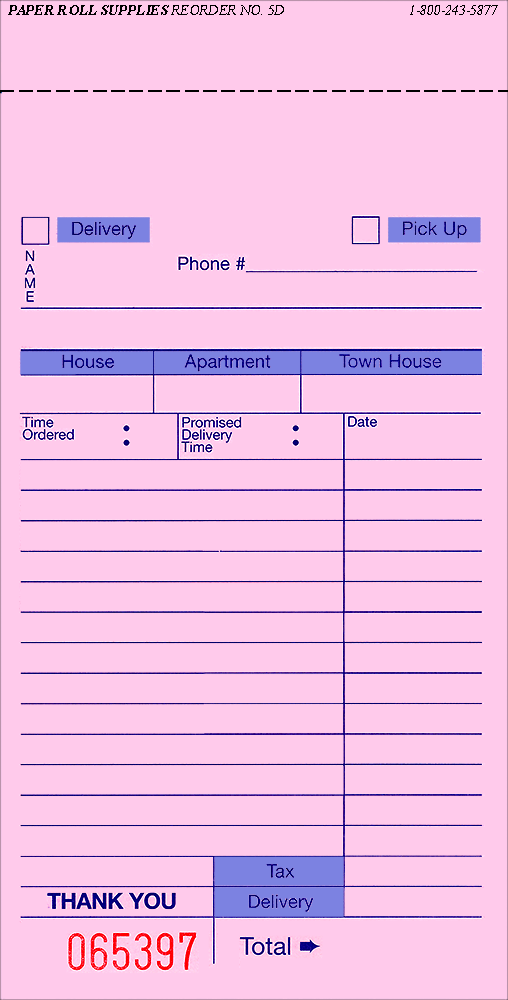 Sales Book - 3-part delivery pad - 5D