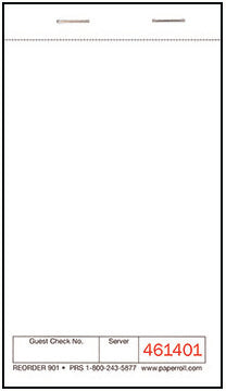 Guest Checks - 1-part booked paper - 901