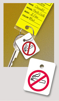 No smoking reminder - plastic key fob