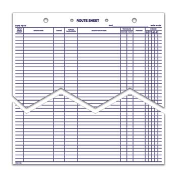 Route sheets (form rs-547)