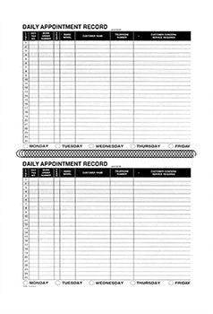Daily appointment record book - spiral bound (form rl-98183-b)